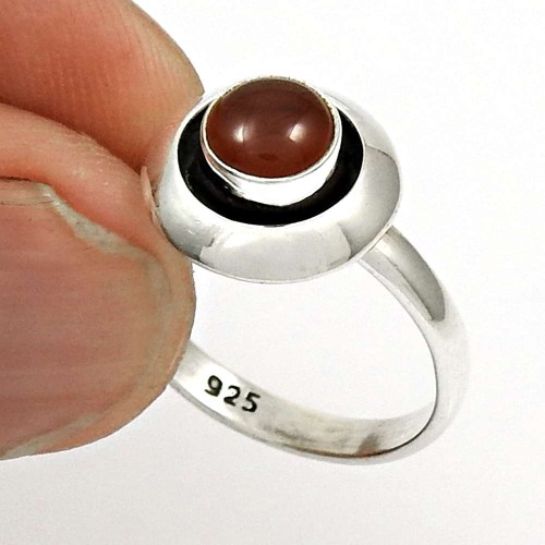 Carnelian Gemstone Ring Size 7 925 Sterling Silver Traditional Jewelry SN73