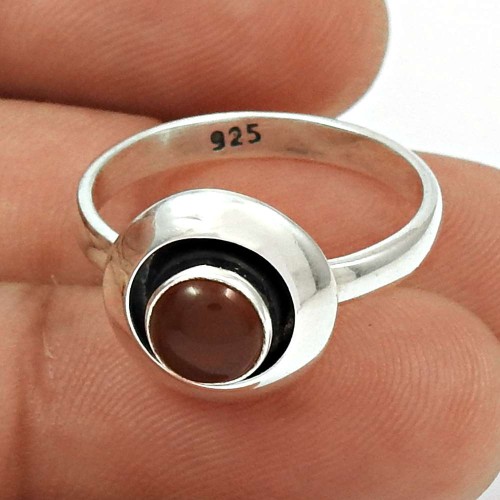 Carnelian Gemstone Ring Size 7 925 Sterling Silver Ethnic Jewelry SN74