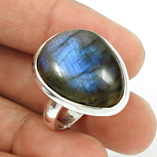 Labradorite Gemstone Ring Size 6 925 Sterling Silver Traditional Jewelry CB9