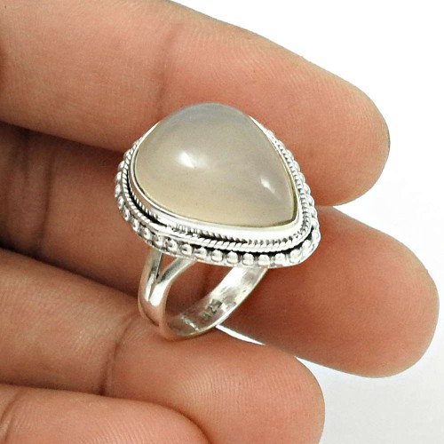 Natural ROSE QUARTZ Gemstone Ring Size 7.5 925 Silver HANDMADE Jewelry DD23