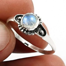 925 Sterling Fine Silver Jewelry Rainbow Moonstone Gemstone Ring Size 9 U13