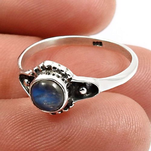 Rainbow Moonstone Gemstone Ring Size 7 925 Sterling Silver Jewelry C40