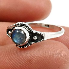 925 Sterling Fine Silver Jewelry Rainbow Moonstone Gemstone Ring Size 7 E40