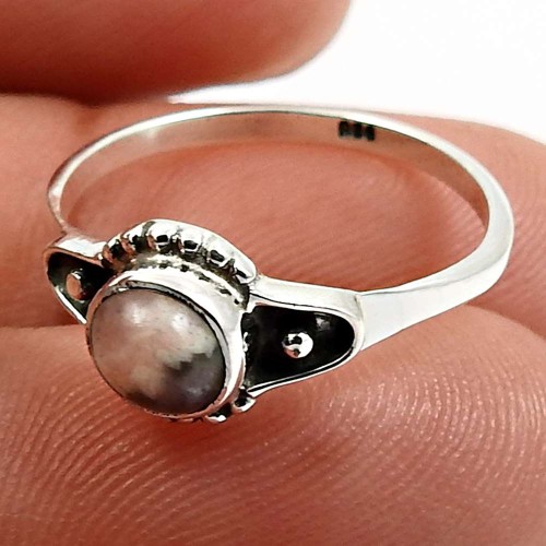 Rhodochrosite Gemstone Ring Size 8 925 Sterling Silver Jewelry O40