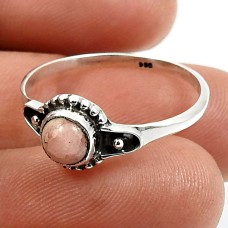 925 Sterling Silver Jewelry Rhodochrosite Gemstone Ring Size 9 R40