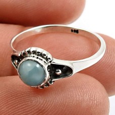 Larimar Gemstone Ring Size 6 925 Sterling Silver Fine Jewelry S13