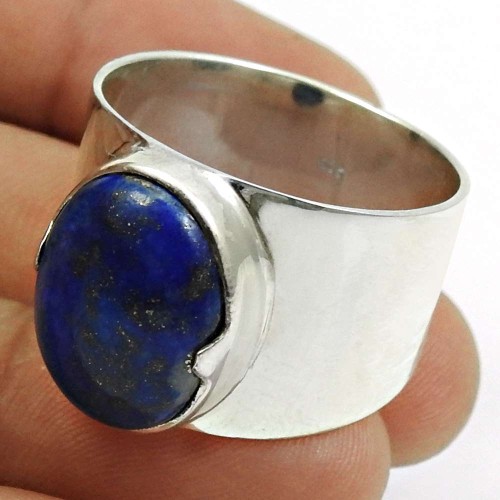 Lapis Lazuli Gemstone Ring 925 Sterling Silver Handmade Jewelry I19