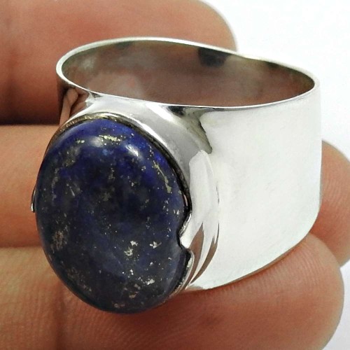 Lapis Lazuli Gemstone Ring 925 Sterling Silver Handmade Indian Jewelry L19