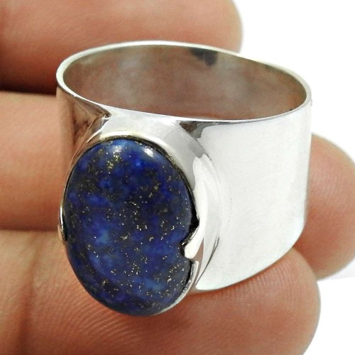 Lapis Lazuli Gemstone Ring 925 Sterling Silver Vintage Jewelry M19