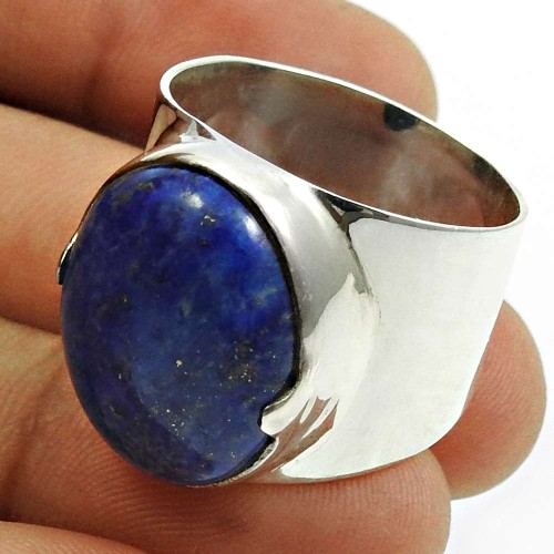 Lapis Lazuli Gemstone Ring 925 Sterling Silver Ethnic Jewelry O19