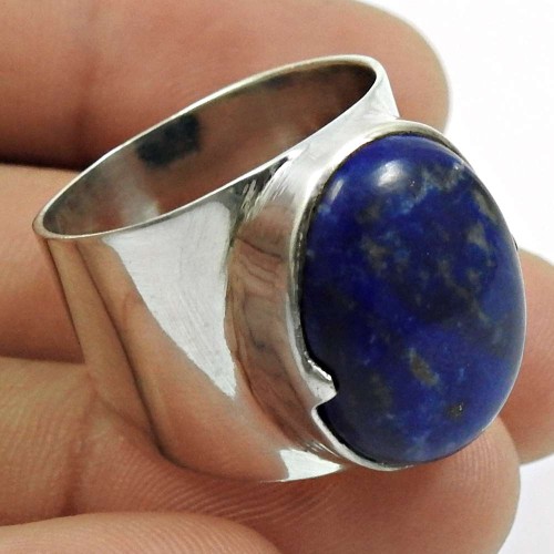 Lapis Lazuli Gemstone Ring 925 Sterling Silver Tribal Jewelry R19