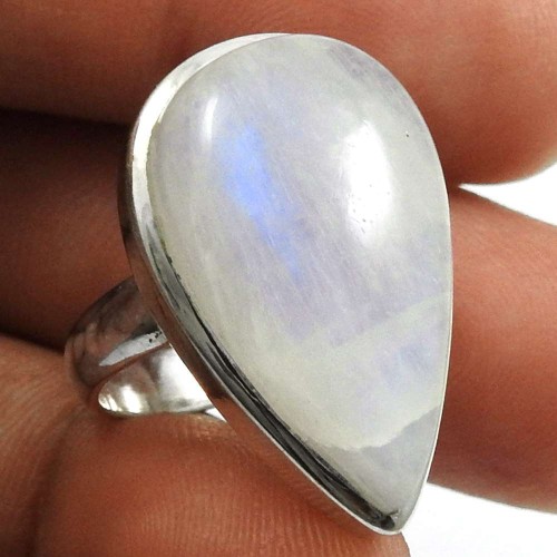 Rainbow Moonstone Gemstone Ring 925 Sterling Silver Traditional Jewelry F22