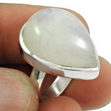 Rainbow Moonstone Gemstone Ring 925 Sterling Silver Handmade Indian Jewelry X22