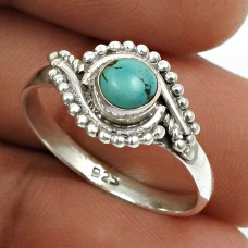 Turquoise Gemstone Ring 925 Sterling Silver Handmade Jewelry Q3