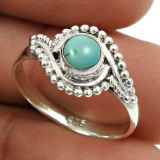 Turquoise Gemstone Ring 925 Sterling Silver Indian Handmade Jewelry S31