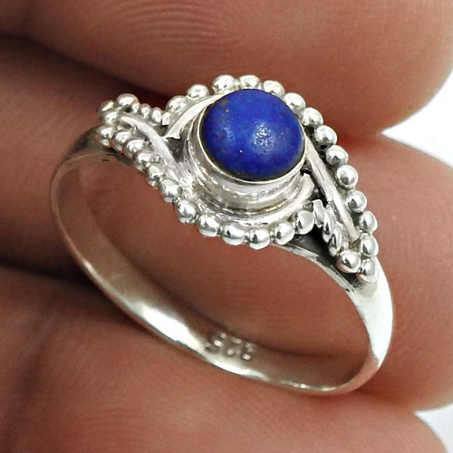 Lapis Gemstone Ring 925 Sterling Silver Indian Jewelry B32