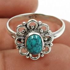 Turquoise Gemstone Ring 925 Sterling Silver Ethnic Jewelry A33