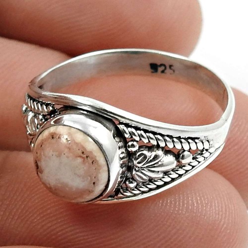 Rhodochrosite Gemstone Ring 925 Sterling Silver Handmade Jewelry Q4