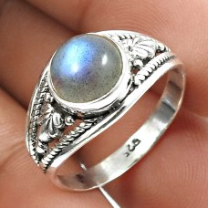 Labradorite Gemstone Ring 925 Sterling Silver Traditional Jewelry B36