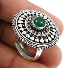 Green Onyx Gemstone Ring 925 Sterling Silver Tribal Jewelry R39