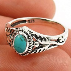 Turquoise Gemstone Ring 925 Sterling Silver Handmade Jewelry A47