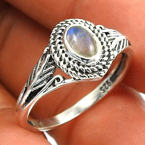 Labradorite Gemstone Ring 925 Sterling Silver Handmade Indian Jewelry X47