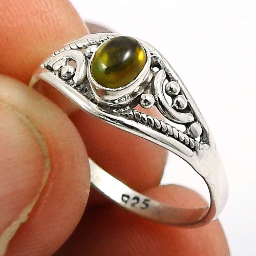 Tourmaline Gemstone Ring 925 Sterling Silver Ethnic Jewelry K58