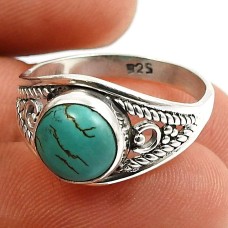 Turquoise Gemstone Ring 925 Sterling Silver Handmade Jewelry A62