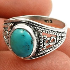 Turquoise Gemstone Ring 925 Sterling Silver Ethnic Jewelry U63