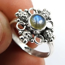 Labradorite Gemstone Ring 925 Sterling Silver Indian Jewelry Z63