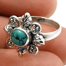 Turquoise Gemstone Ring 925 Sterling Silver Stylish Jewelry U65