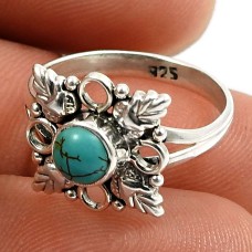 Turquoise Gemstone Ring 925 Sterling Silver Indian Handmade Jewelry M67