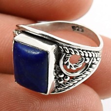 Lapis Gemstone Ring 925 Sterling Silver Traditional Jewelry T68