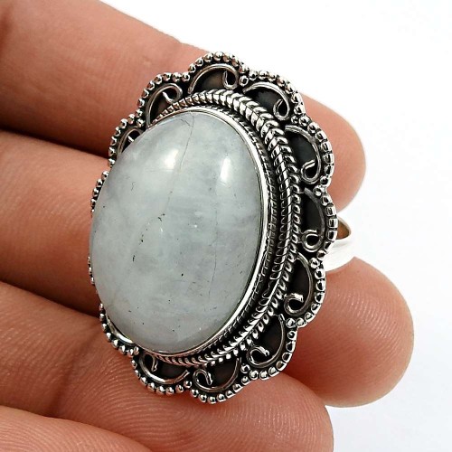 Oval Shape Aquamarine Gemstone Ring Size 7 925 Sterling Silver Fine Jewelry N24