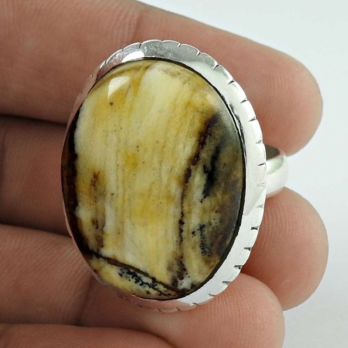 925 Sterling Silver Jewellery Charming Peanut Wood Gemstone Ring Wholesale Price