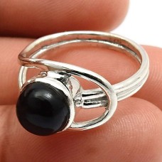 Onyx Gemstone Ring Size 6 925 Sterling Silver Fine Jewelry T10
