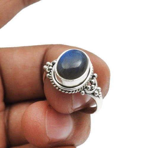 Labradorite Gemstone Ring For Women Size 9 925 Silver Fine Jewelry W6