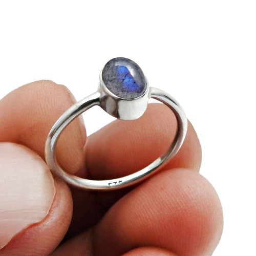 925 Silver Jewelry Labradorite Gemstone Ring For Girls Size 8.5 Y7