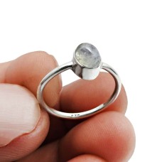 925 Silver Jewelry Rainbow Moonstone Gemstone Ring For Girls Size 8 F8