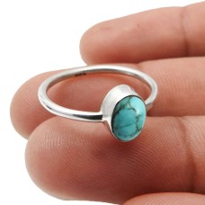 Turquoise Gemstone Ring Size 7 925 Silver Fine Jewelry For Women O8