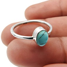 Turquoise Gemstone Ring Size 7 925 Silver Fine Jewelry For Women S8