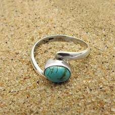 Turquoise Gemstone Ring Size 7 925 Silver Fine Jewelry For Girls V9