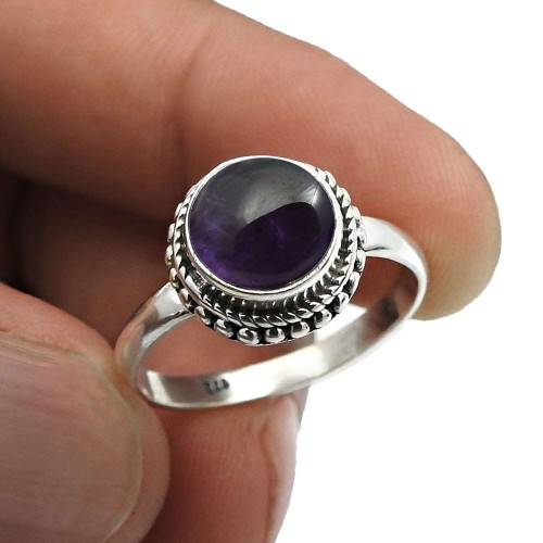 Amethyst Gemstone Ring Size 6 925 Silver Fine Jewelry For Girls E11