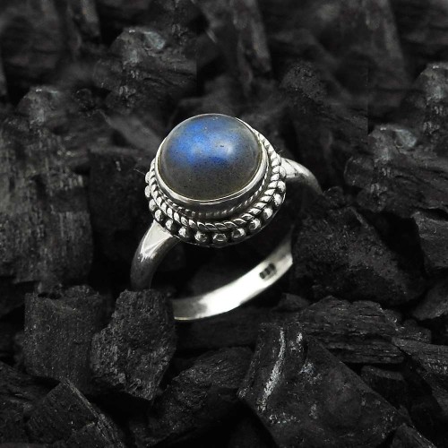 Labradorite Gemstone Ring Size 6 925 Sterling Silver Jewelry For Girls P10