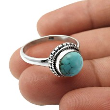 Turquoise Gemstone Ring For Wedding Size 6 925 Sterling Silver Jewelry W10