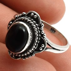 Onyx Gemstone Ring Size 6.5 925 Sterling Silver HANDMADE Jewelry J12