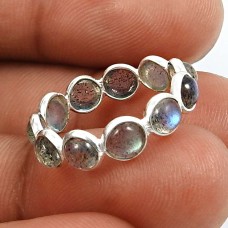 Women Gift Labradorite Gemstone Band Ring Size 5 925 Silver Jewelry P6