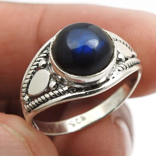 Women Gift Labradorite Gemstone Ring Size 7 925 Sterling Silver Jewelry D59