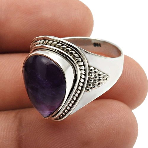 Amethyst Gemstone Ring Size 7 925 Sterling Silver Jewelry E45