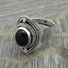 Women Gift Black Onyx Gemstone Ring Size 7 925 Sterling Silver Jewelry P22